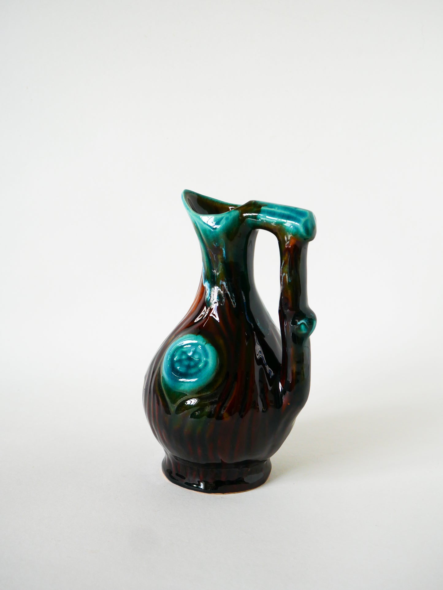 Pichet en céramique, Marron & Bleu, 1970