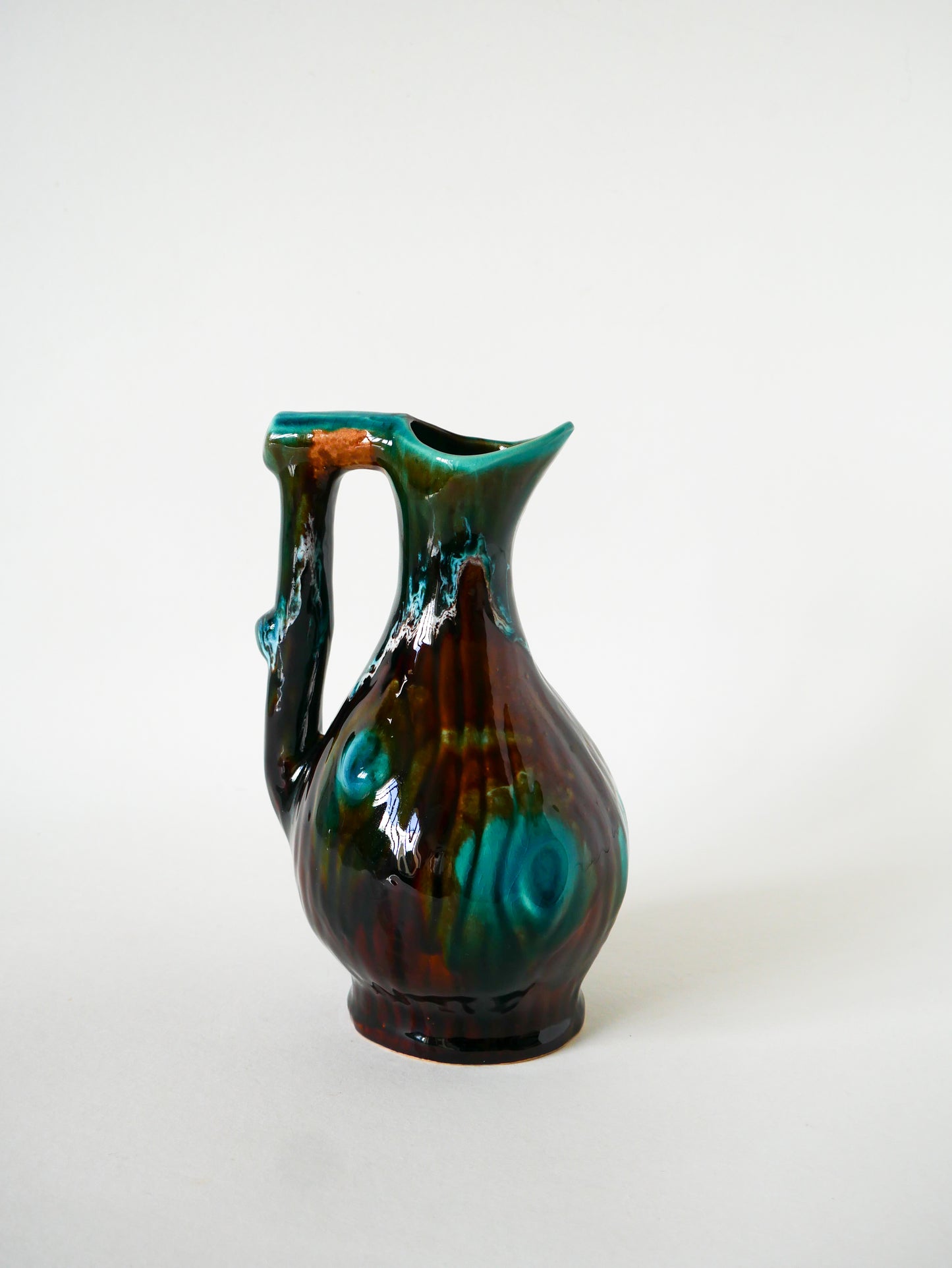 Pichet en céramique, Marron & Bleu, 1970