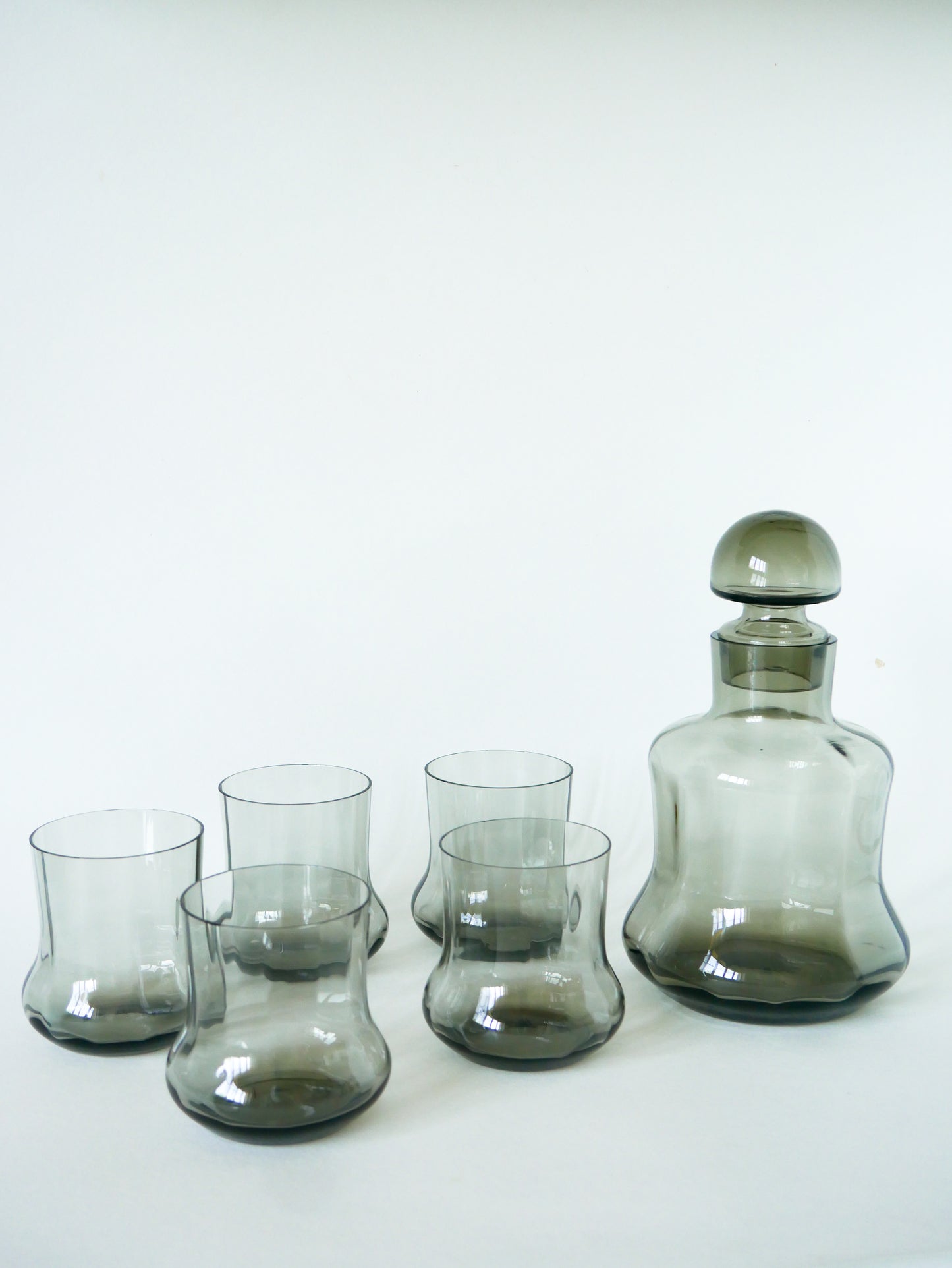 Ensemble composé d'une carafe et de 5 grands verres Long Drink, Design, 1960
