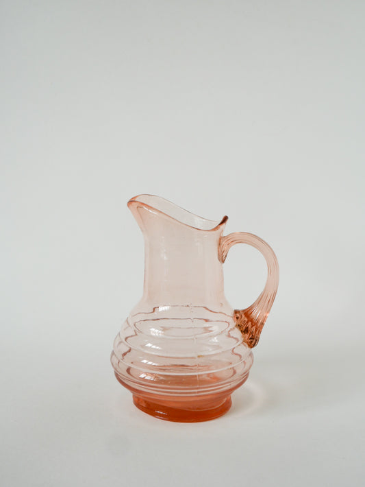 Pichet en verre rose, 1950