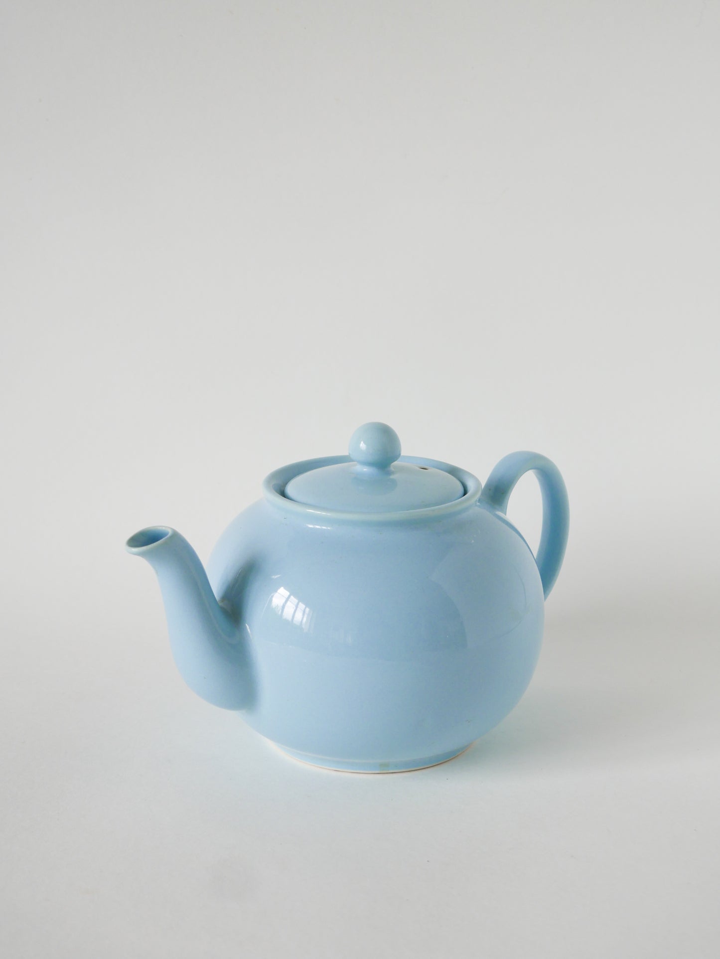Grande théière en céramique, Bleu Ciel, Made in England, 1970