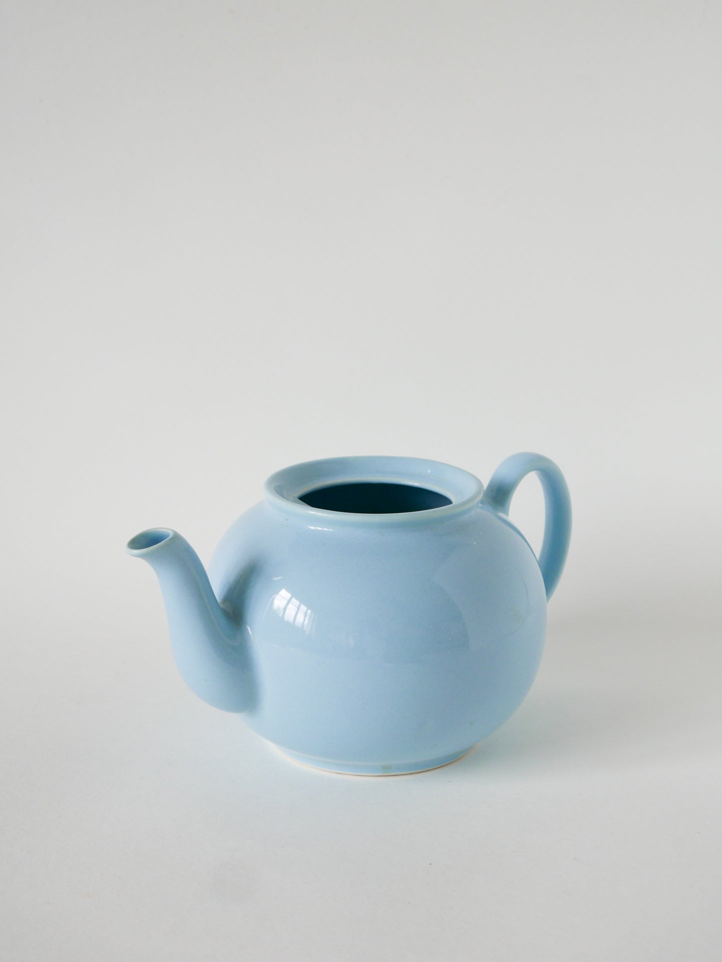 Grande théière en céramique, Bleu Ciel, Made in England, 1970