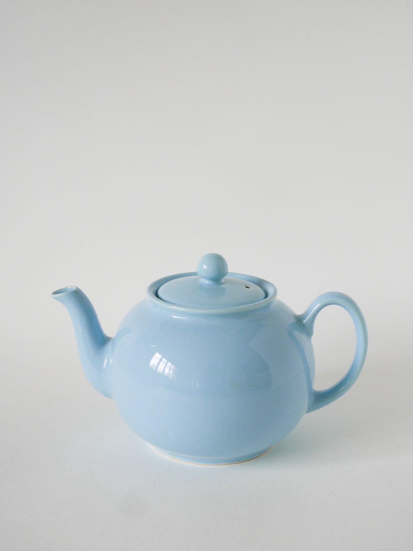 Grande théière en céramique, Bleu Ciel, Made in England, 1970