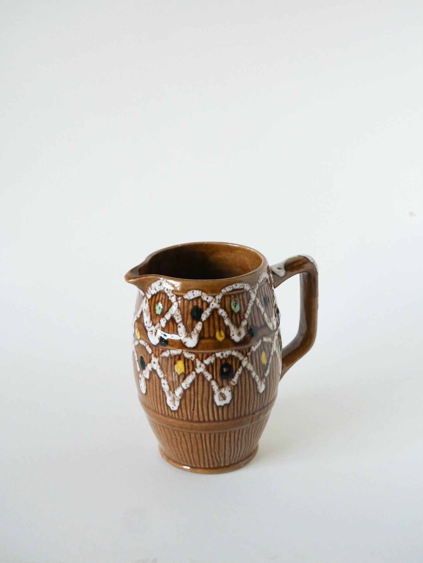 Pichet en céramique, Marron et Jaune, 1960