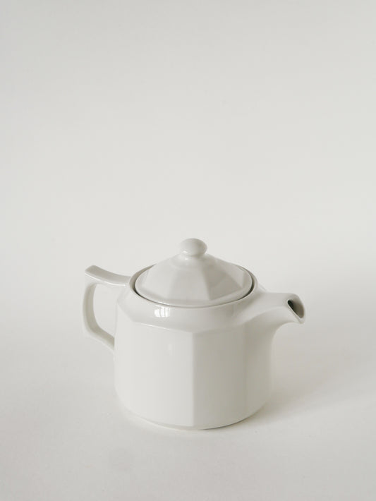 Théière en céramique facettée, Blanc, 1950