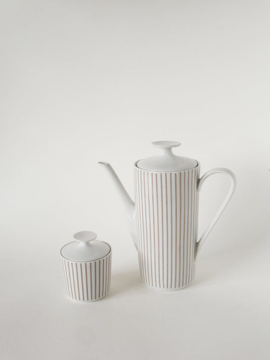 Ensemble composé d'une cafetière et d'un sucrier en porcelaine, Made in Germany, 1970