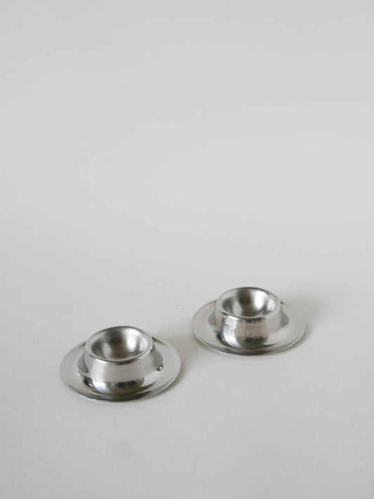 Paire de coquetiers en inox, Design, 1970 - 8.5 cm