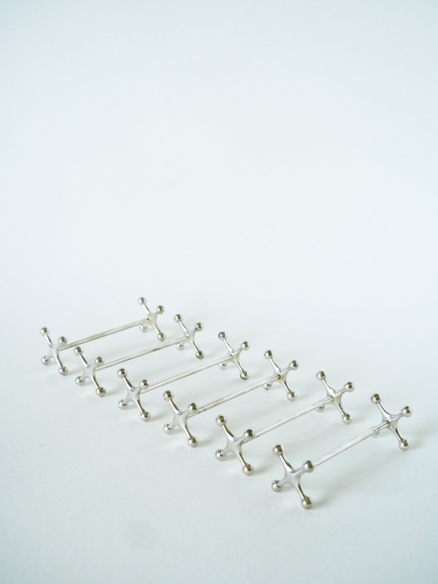 Lot de 6 porte couteaux en chrome, modèle Atome, 1970