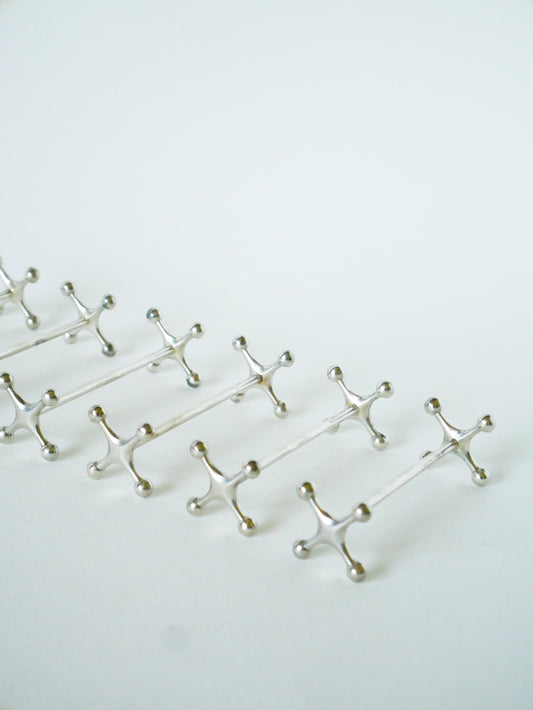 Lot de 6 porte couteaux en chrome, modèle Atome, 1970