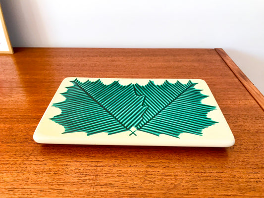 Dessous de plat en céramique modèle feuille gien années 60