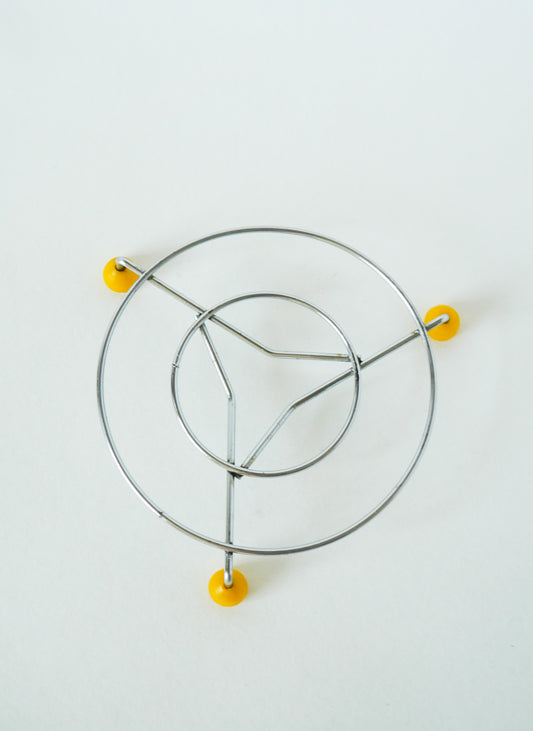 Dessous de plat en métal et plastique, Vintage, 1970
