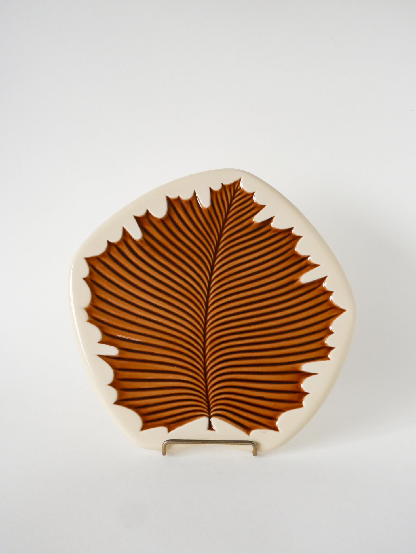 Dessous de plat en céramique modèle Feuille, Verceram, Marron, 1960