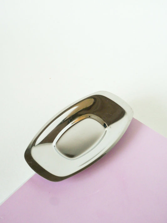Petit plat en inox oval, 1970
