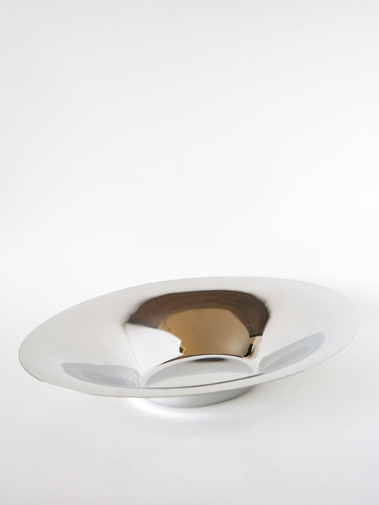 Grande coupe ovoïde en inox, Design, 1970
