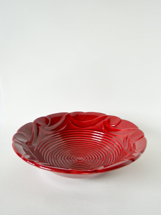Grande coupe en céramique, Bordeaux, 1970 - 31 X 15 cm