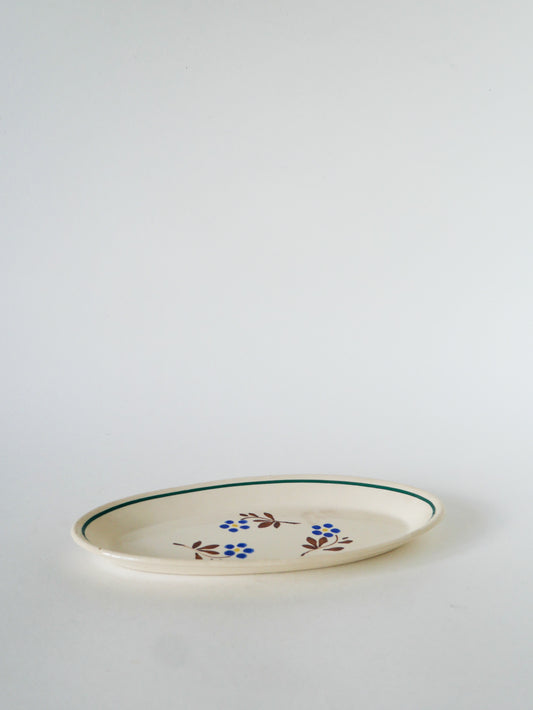 Petit ravier Badonviller, Vert, Bleu et Marron, 1960