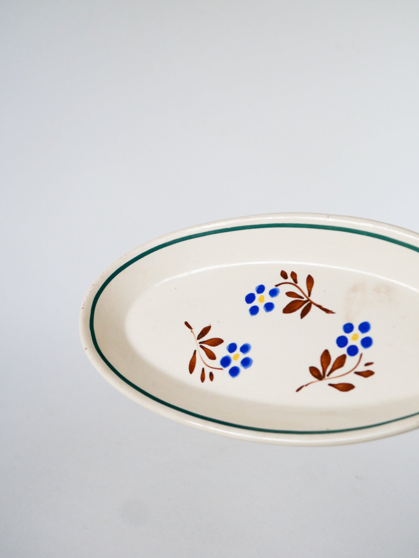 Petit ravier Badonviller, Vert, Bleu et Marron, 1960