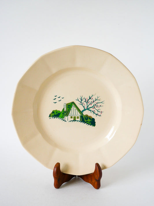 Plat rond Digoin Sarreguemines, modèle "Bayeux", 1970