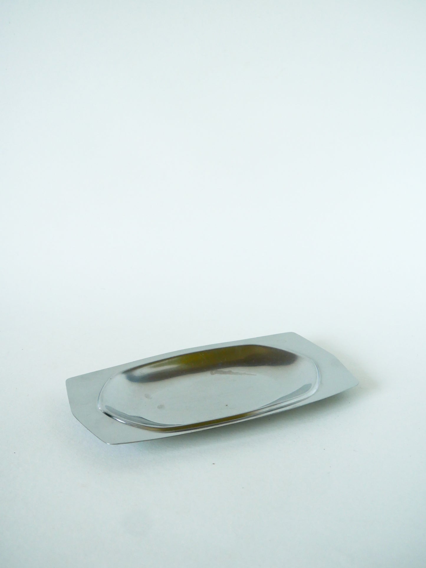 Petit plat en inox, Rectangulaire, Design, 1970 - 23 X 12 cm