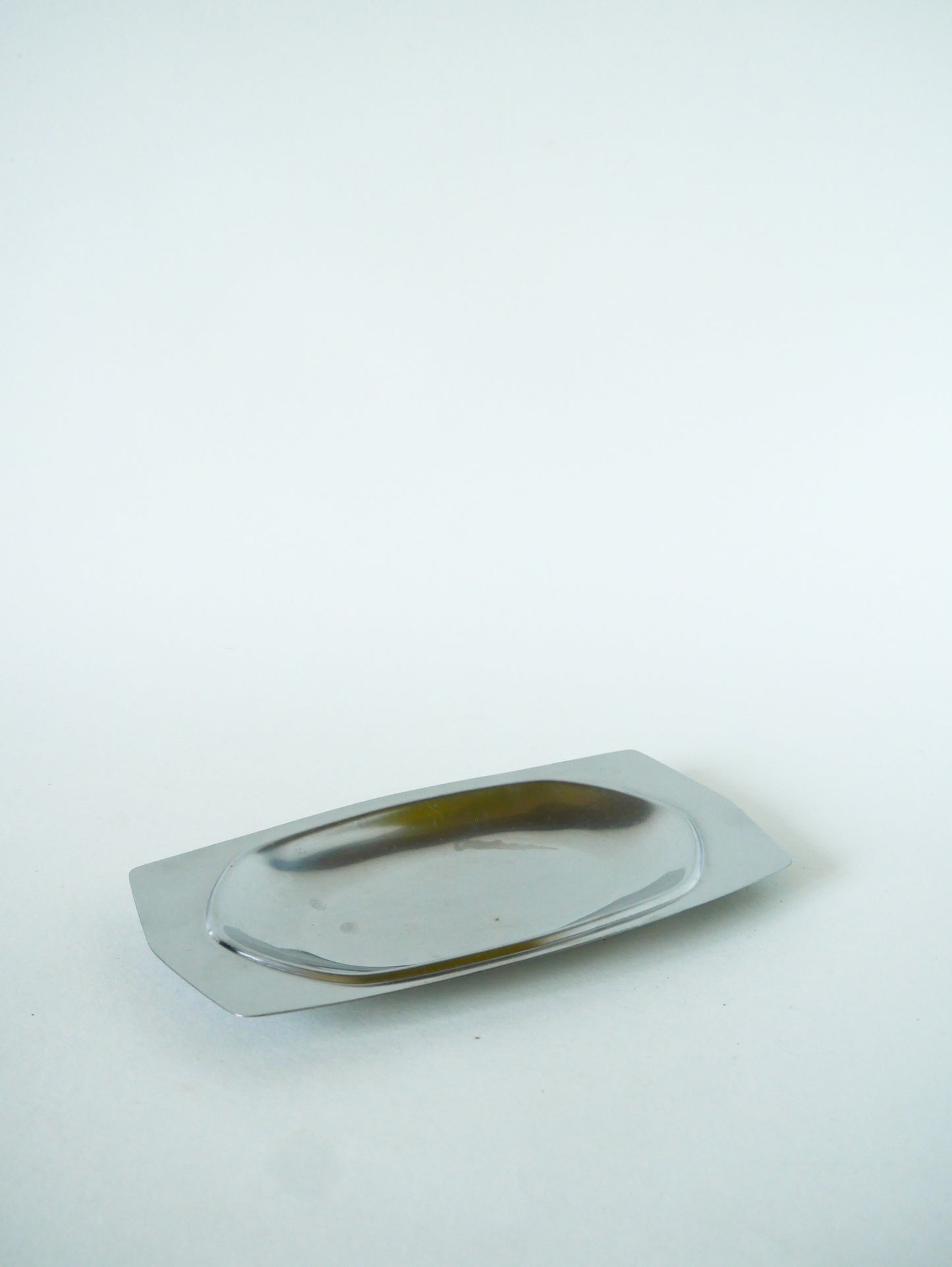 Petit plat en inox, Rectangulaire, Design, 1970 - 23 X 12 cm