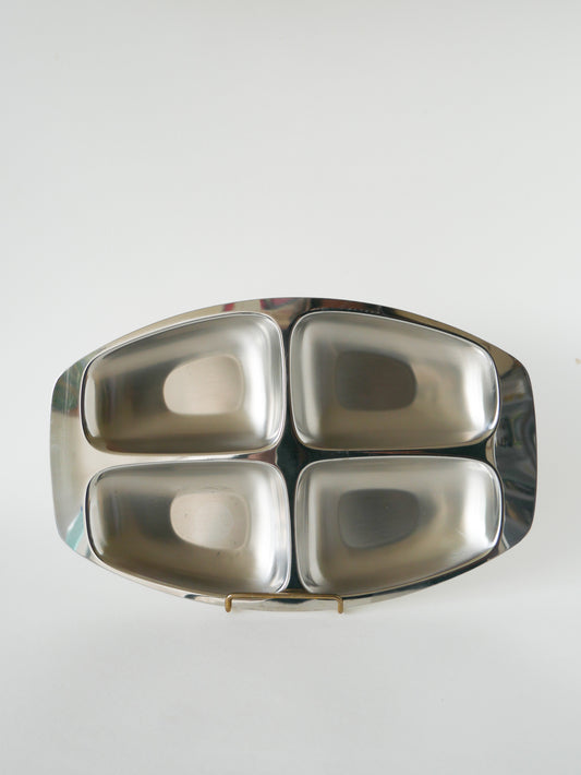 Plat à compartiments en inox, Alessi, Design, 1980