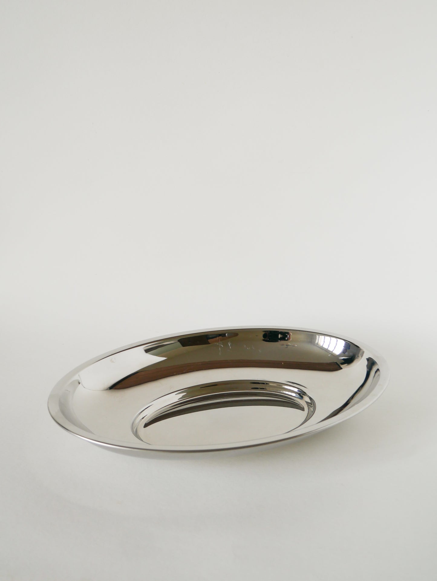 Corbeille en inox, Made in France, Design, 1970 - 33 X 22 cm