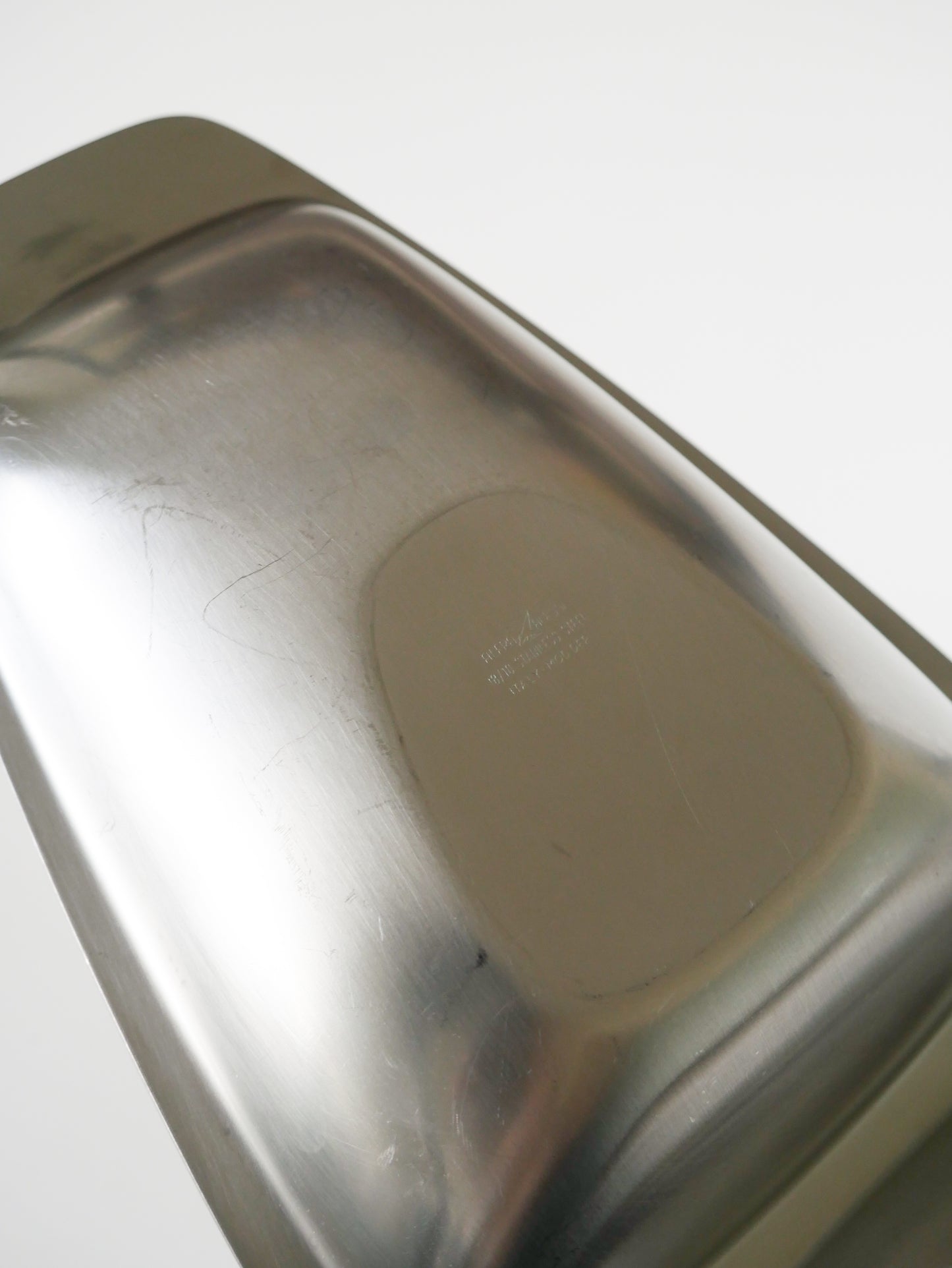 Plat à double compartiments en inox, Alessi, Design, 1980 - 36 X 14 cm