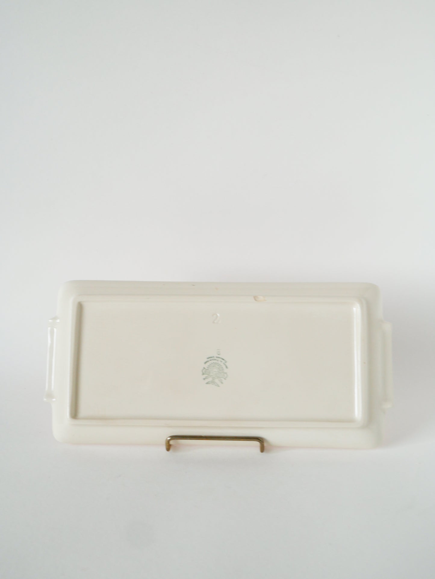 Plat à cake en faïence, Rose Poudré, 1950