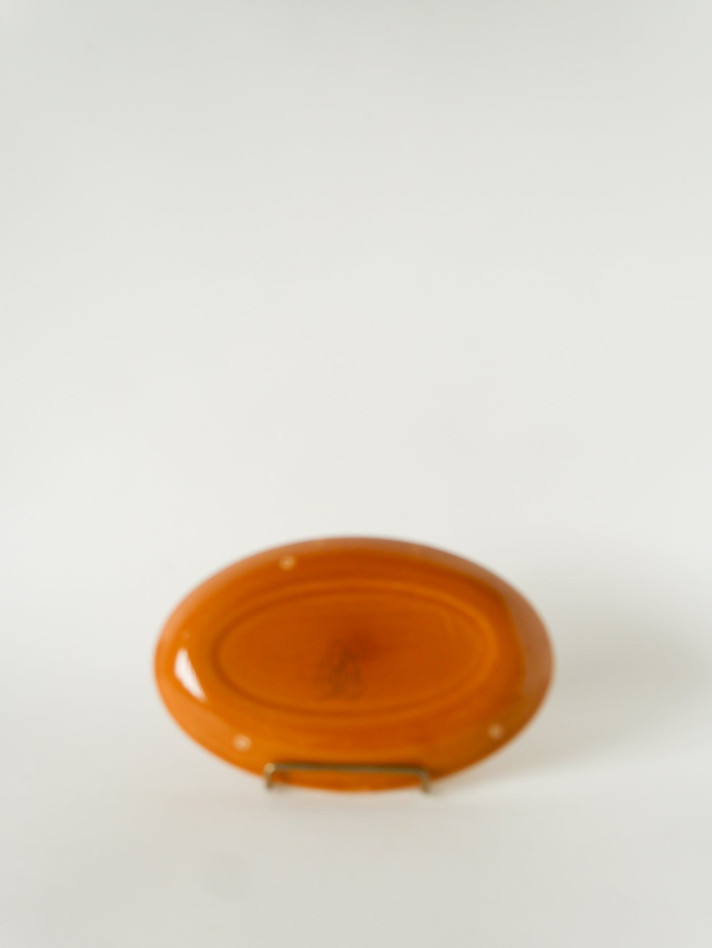 Ravier oval, effet tissé, Jaune Moutarde, Salins, 1950