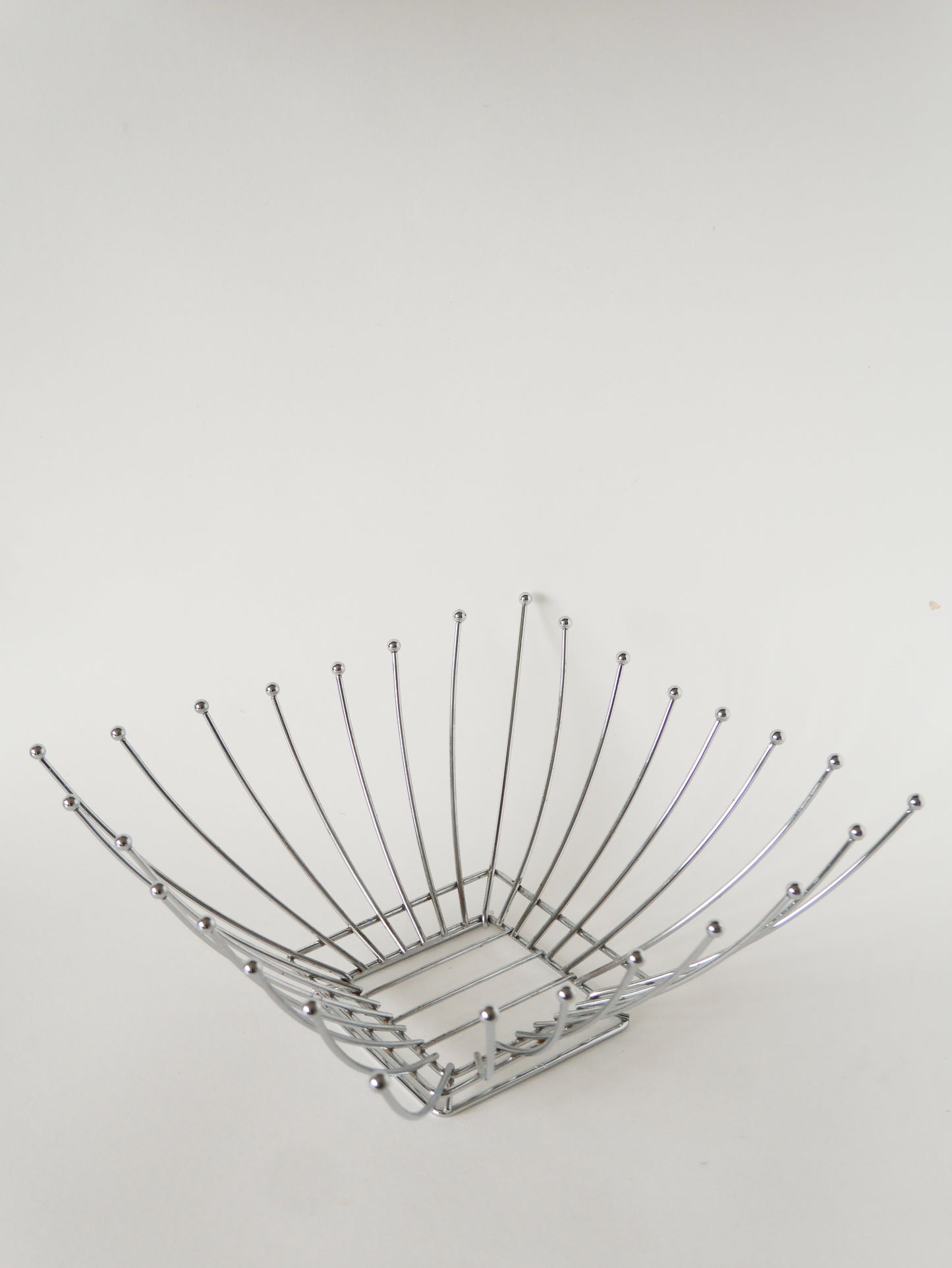 Corbeille à fruits en inox, forme Carrée, Design, 1970