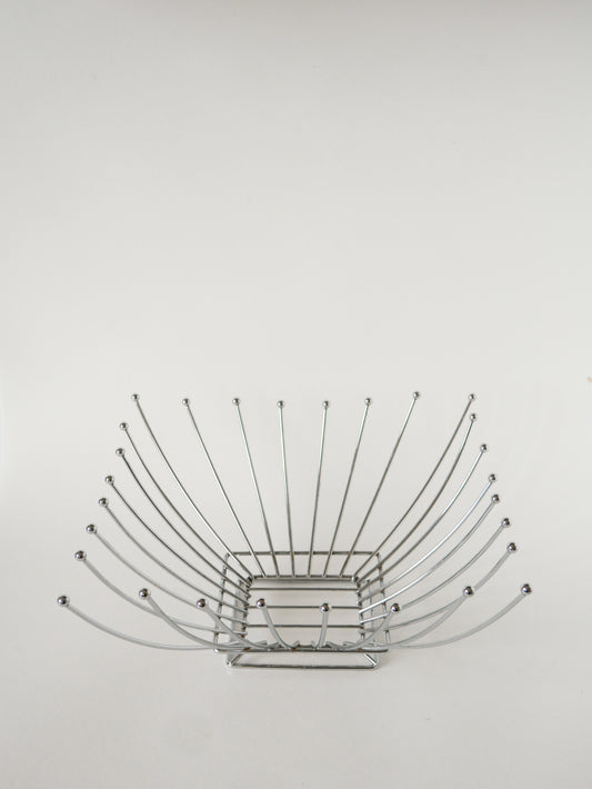 Corbeille à fruits en inox, forme Carrée, Design, 1970