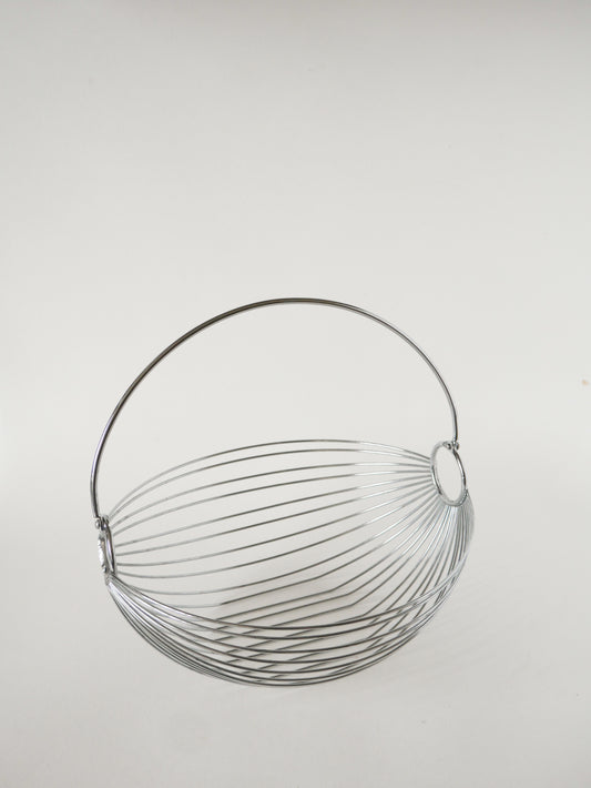 Corbeille à fruits avec anse en inox, Design, 1970