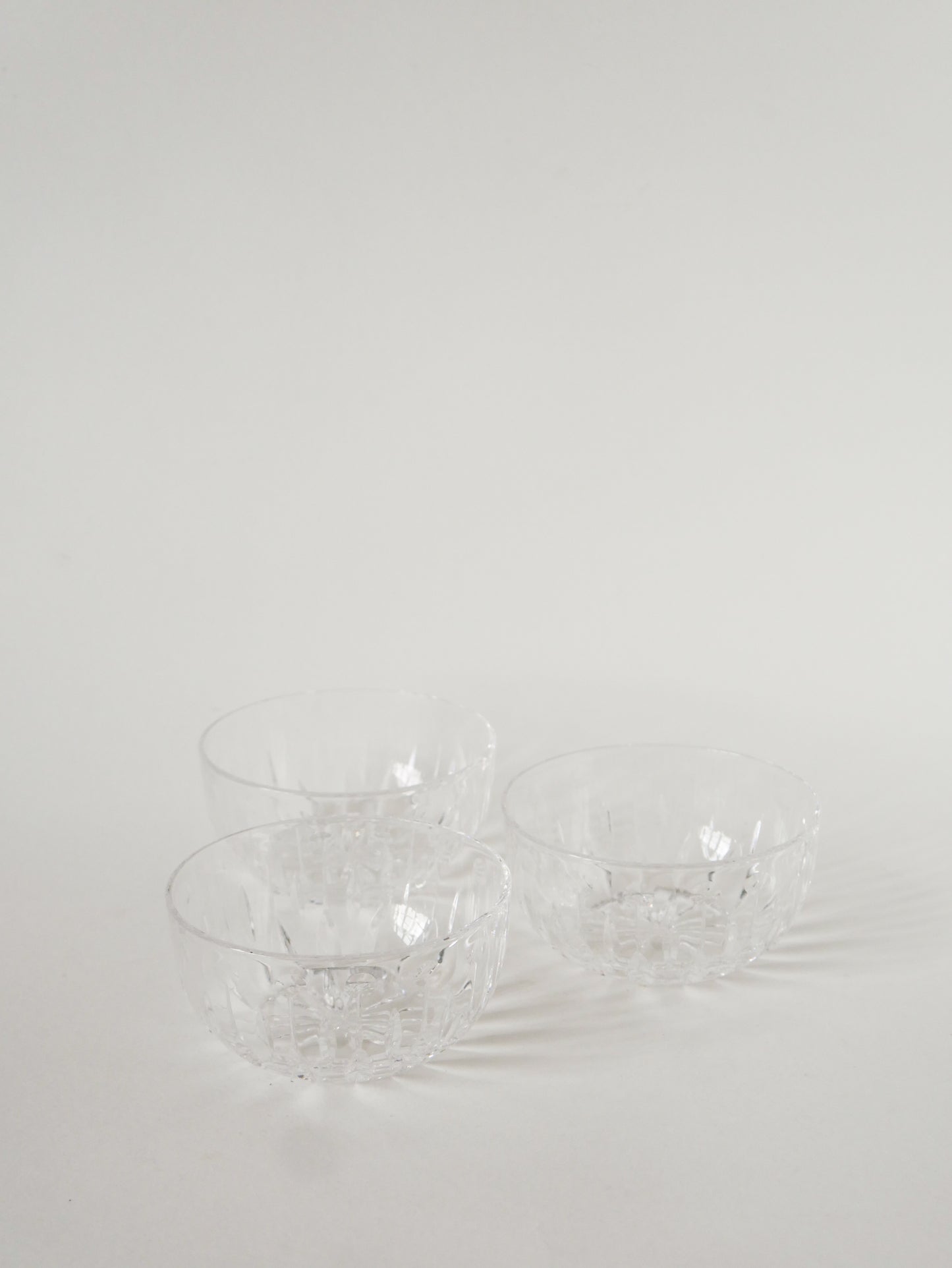 Grand saladier et trio de bols en Cristal Etzel, 1950