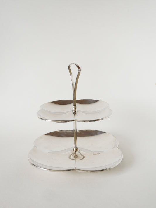 Plateau serviteur à compartiments en inox, modèle Fleur, 1970