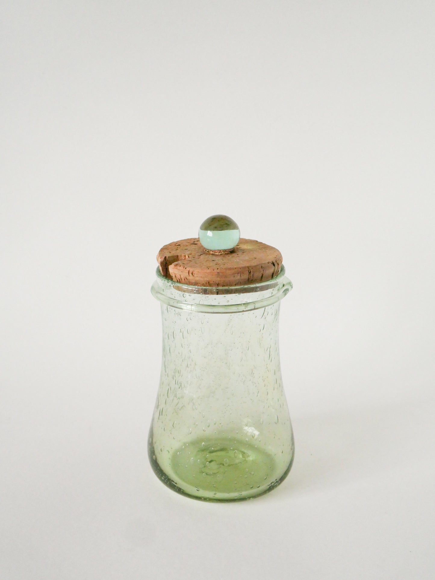 Grand pot en verre bullé de Biot, Vert, 1960