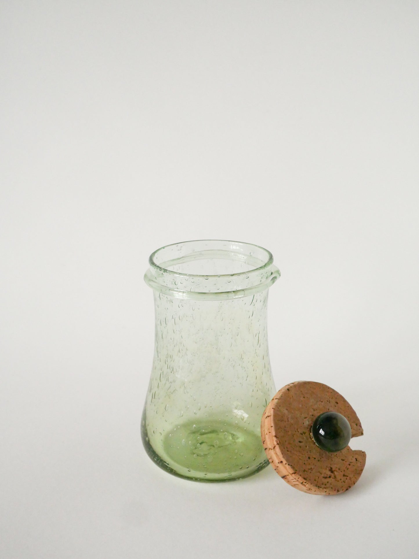 Grand pot en verre bullé de Biot, Vert, 1960