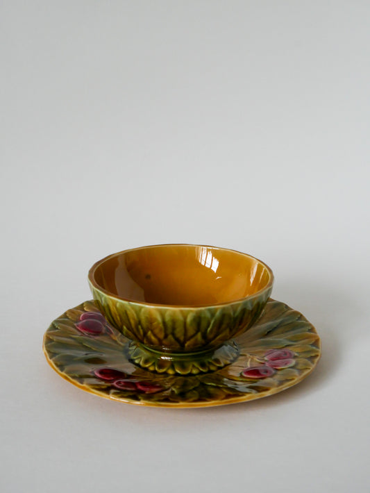 Saucière / bol en barbotine, Digoin Sarreguemines, 1960