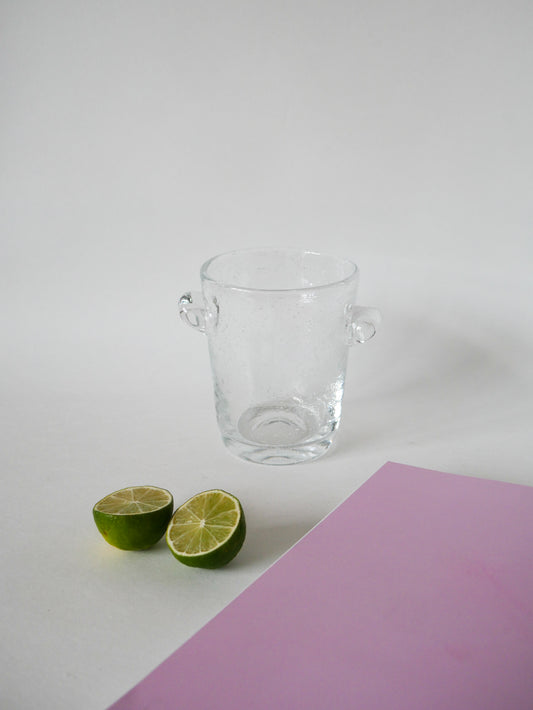 Seau à glace en verre bullé de Biot Design 1970