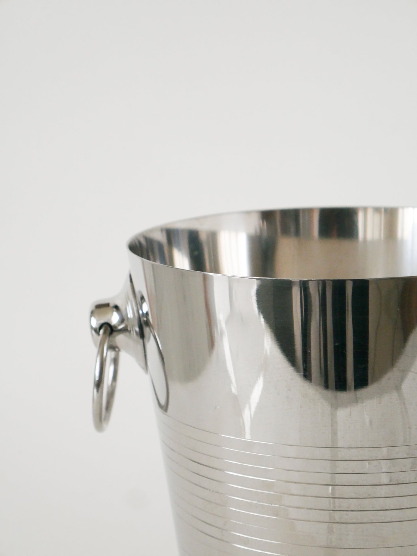 Grand seau à champagne en inox, Létang-Rémy, Design, 1970