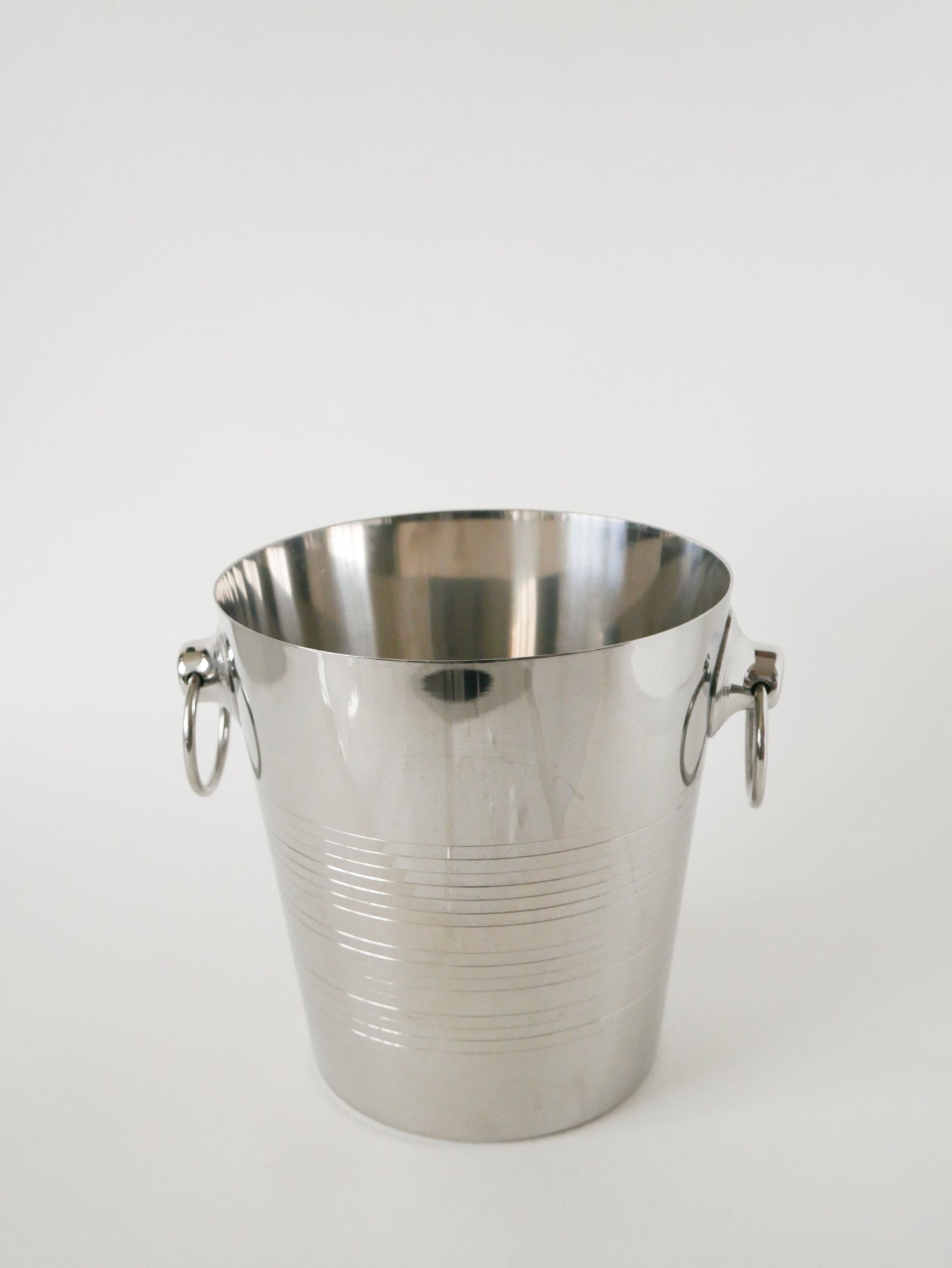 Grand seau à champagne en inox, Létang-Rémy, Design, 1970