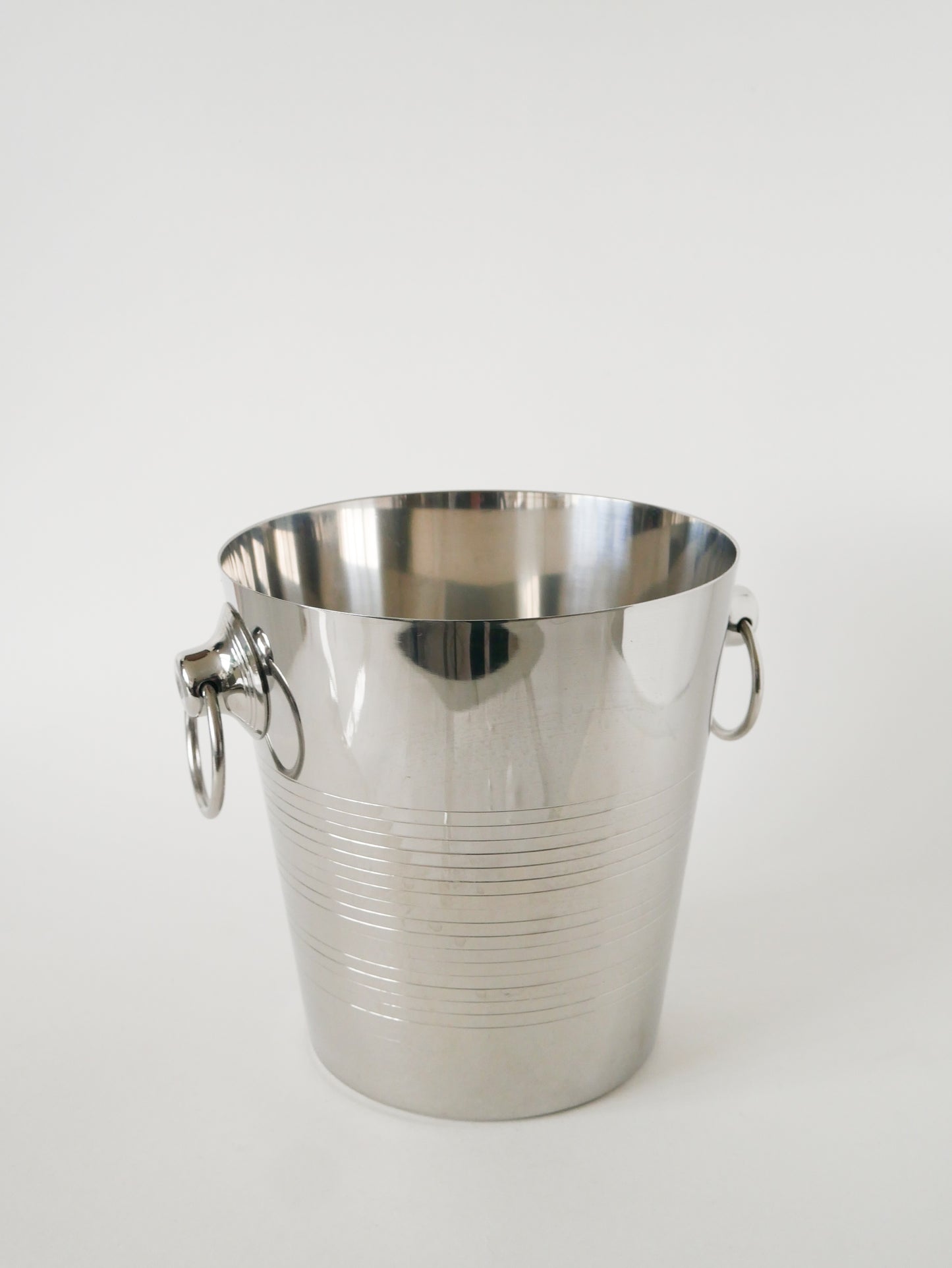 Grand seau à champagne en inox, Létang-Rémy, Design, 1970