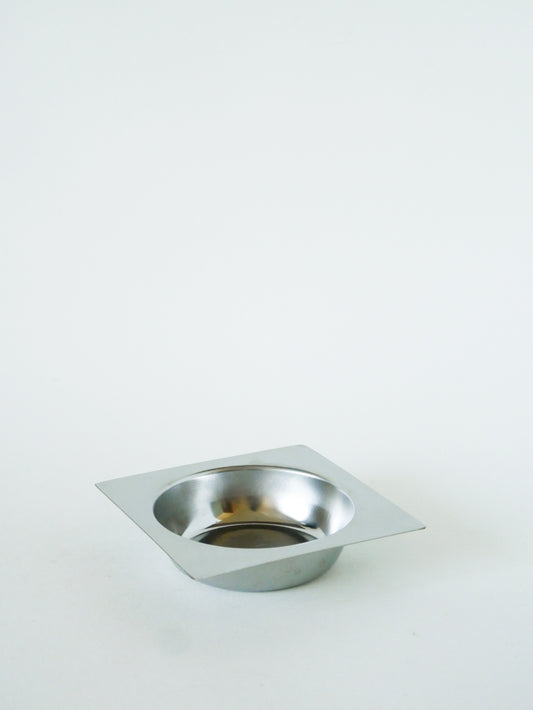 Vide-poche / cendrier en inox Carré, Design, 1970