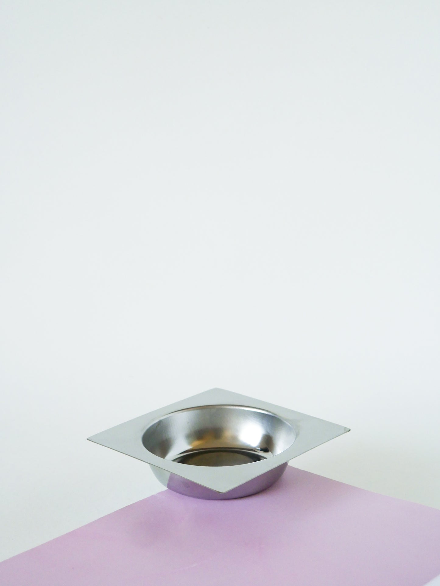 Vide-poche / cendrier en inox Carré, Design, 1970