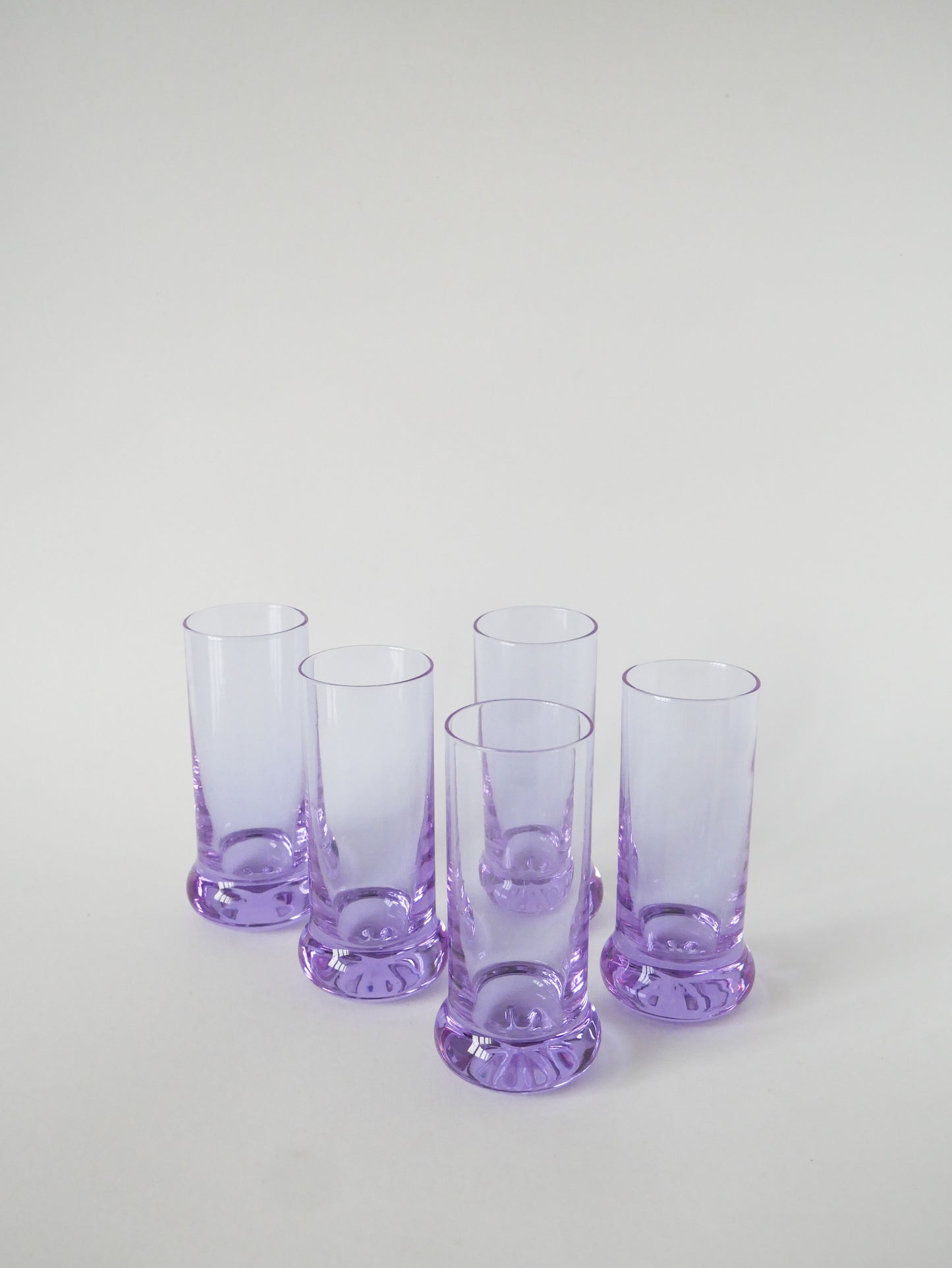 Ensemble composé de 5 verres à cocktails et d'un seau à glace, Violet et Chrome, Made in Italy, 1960