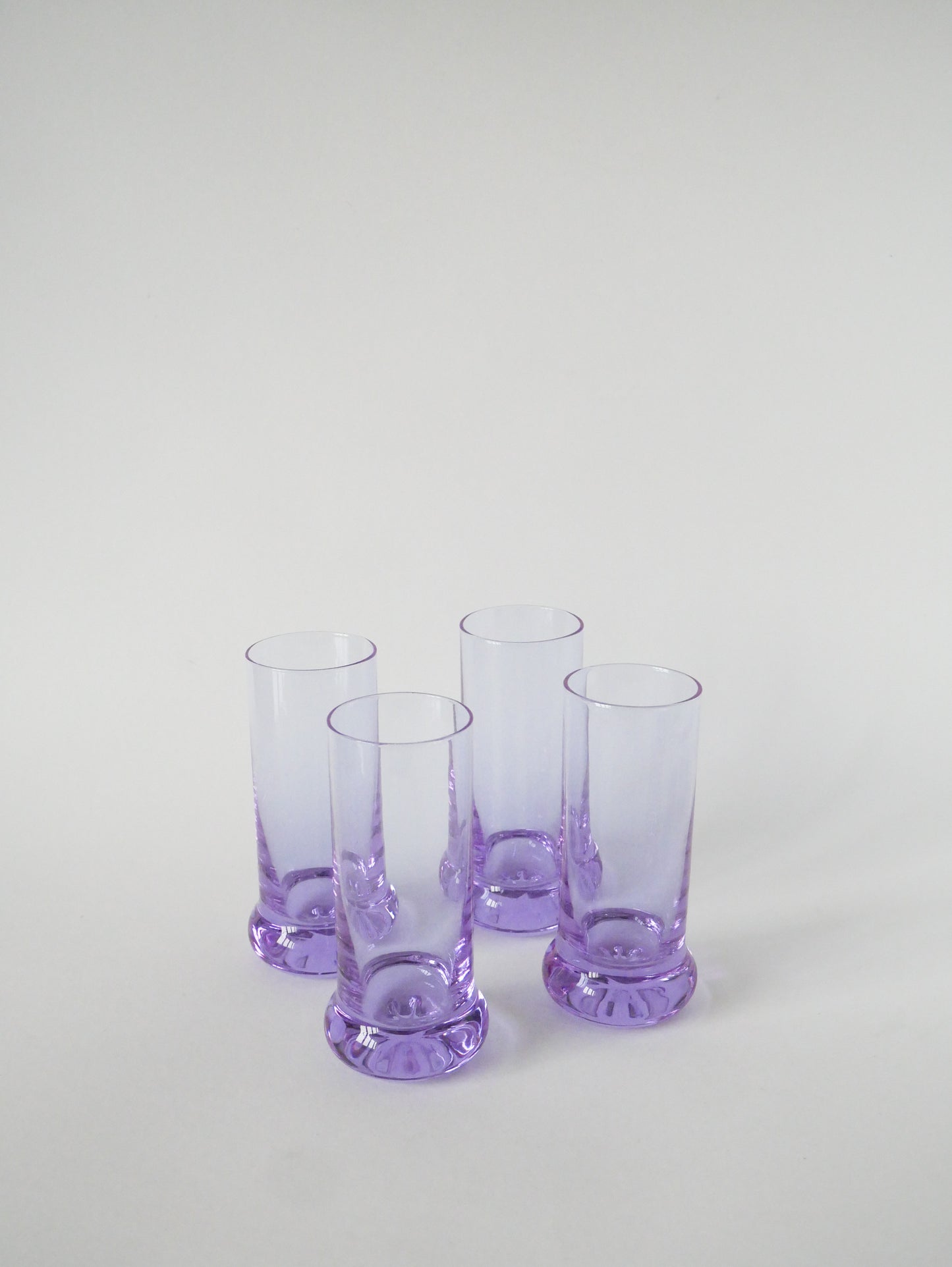 Ensemble composé de 5 verres à cocktails et d'un seau à glace, Violet et Chrome, Made in Italy, 1960