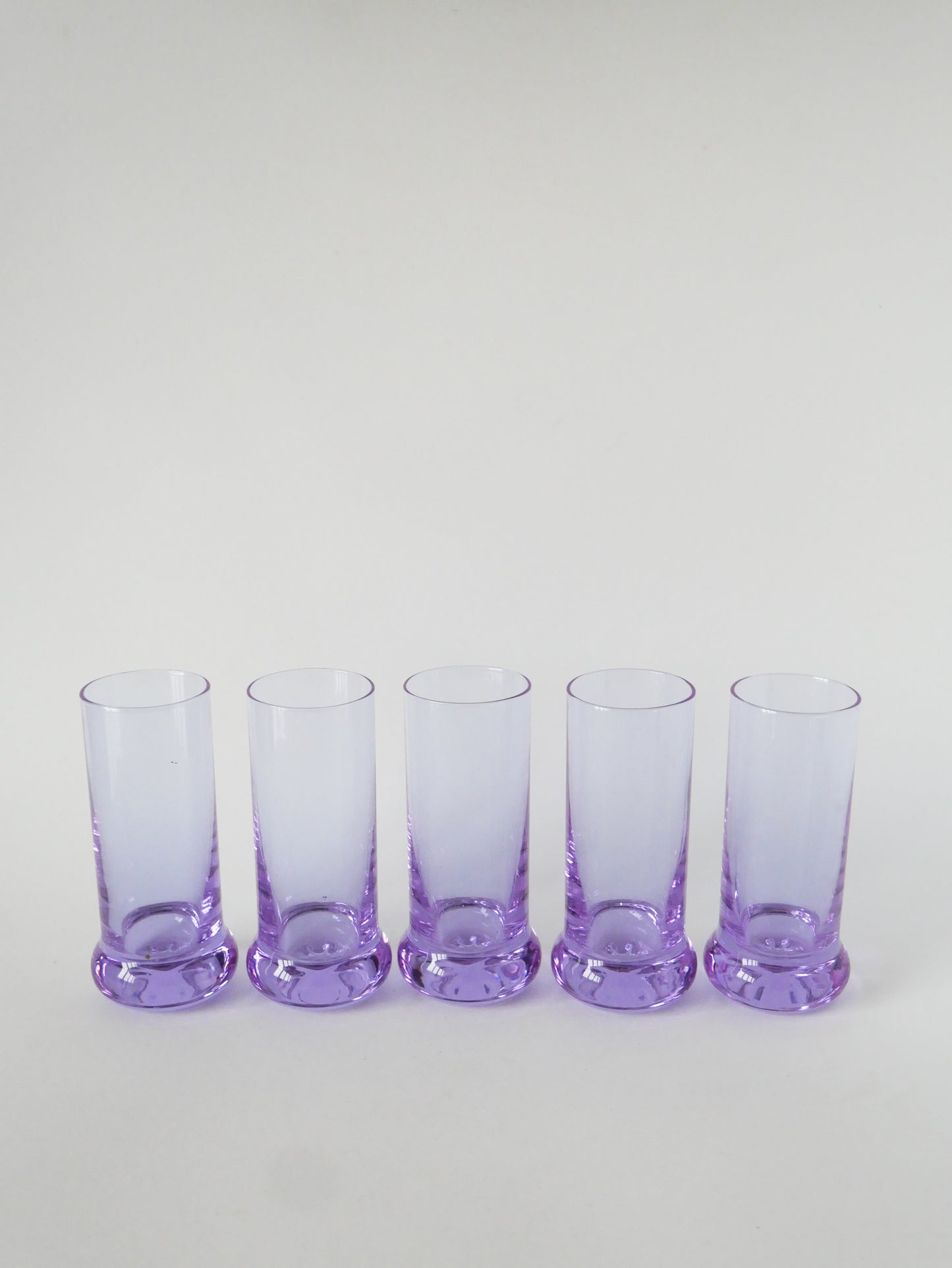 Ensemble composé de 5 verres à cocktails et d'un seau à glace, Violet et Chrome, Made in Italy, 1960