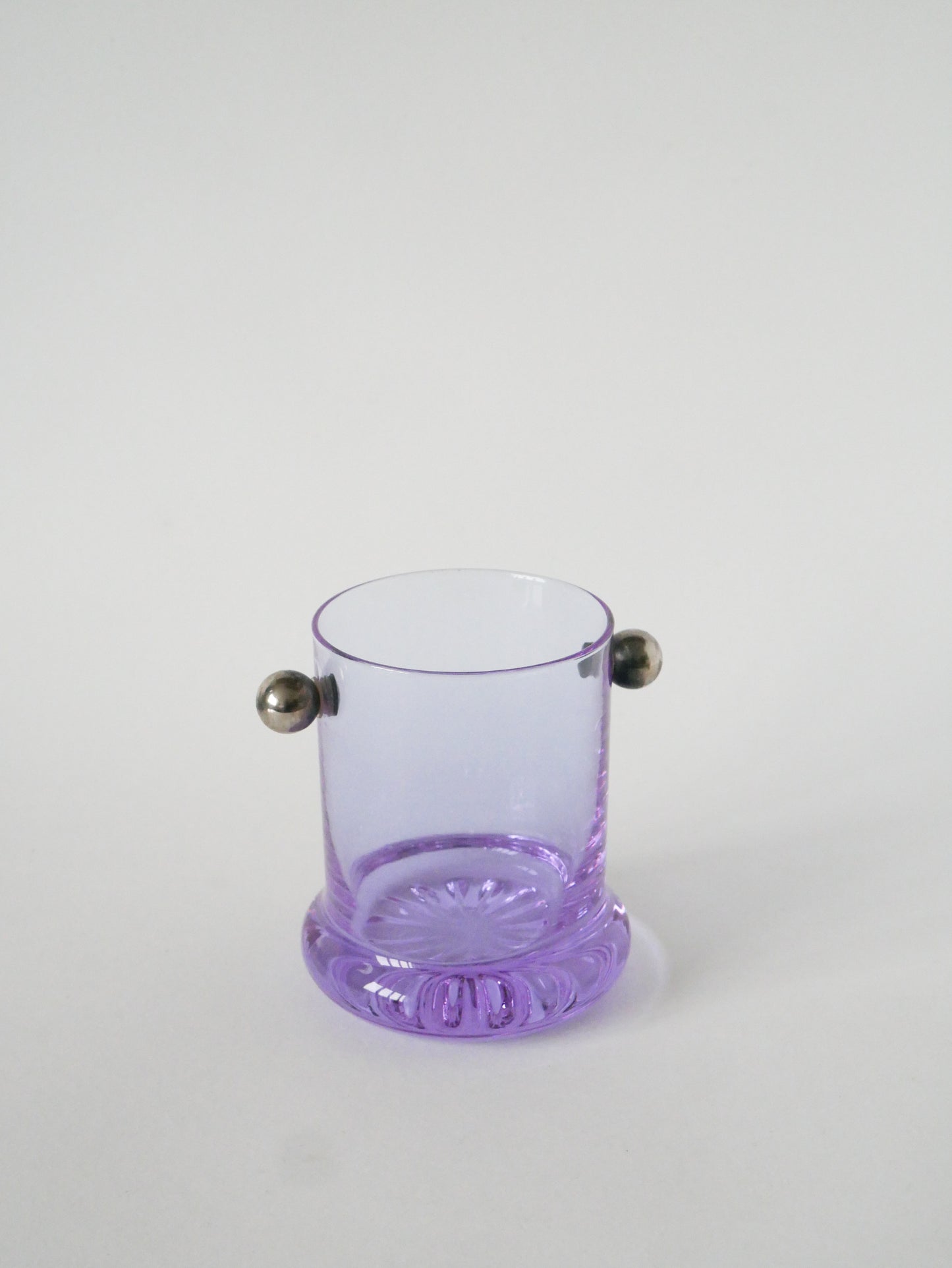 Ensemble composé de 5 verres à cocktails et d'un seau à glace, Violet et Chrome, Made in Italy, 1960