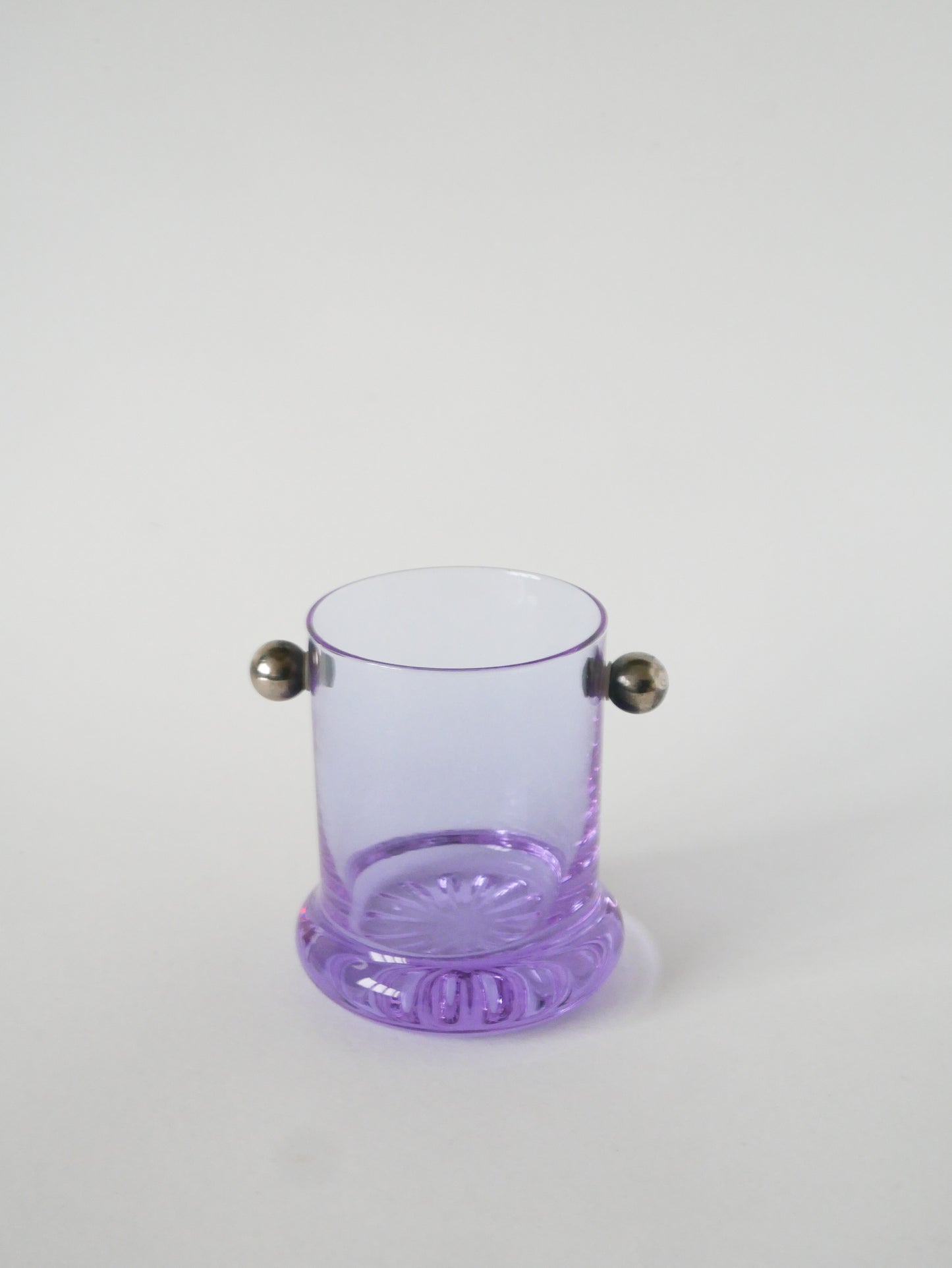 Ensemble composé de 5 verres à cocktails et d'un seau à glace, Violet et Chrome, Made in Italy, 1960