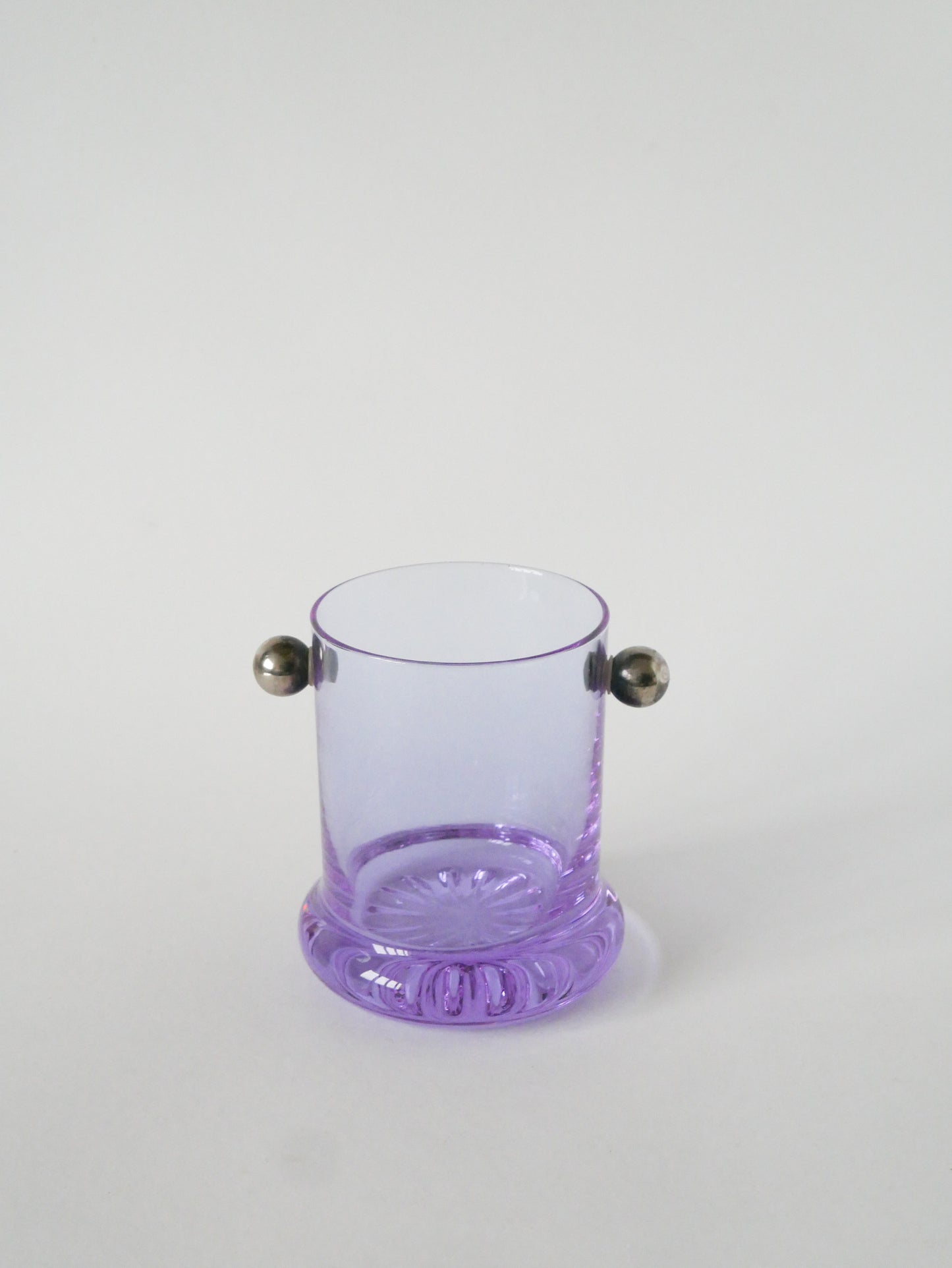 Ensemble composé de 5 verres à cocktails et d'un seau à glace, Violet et Chrome, Made in Italy, 1960