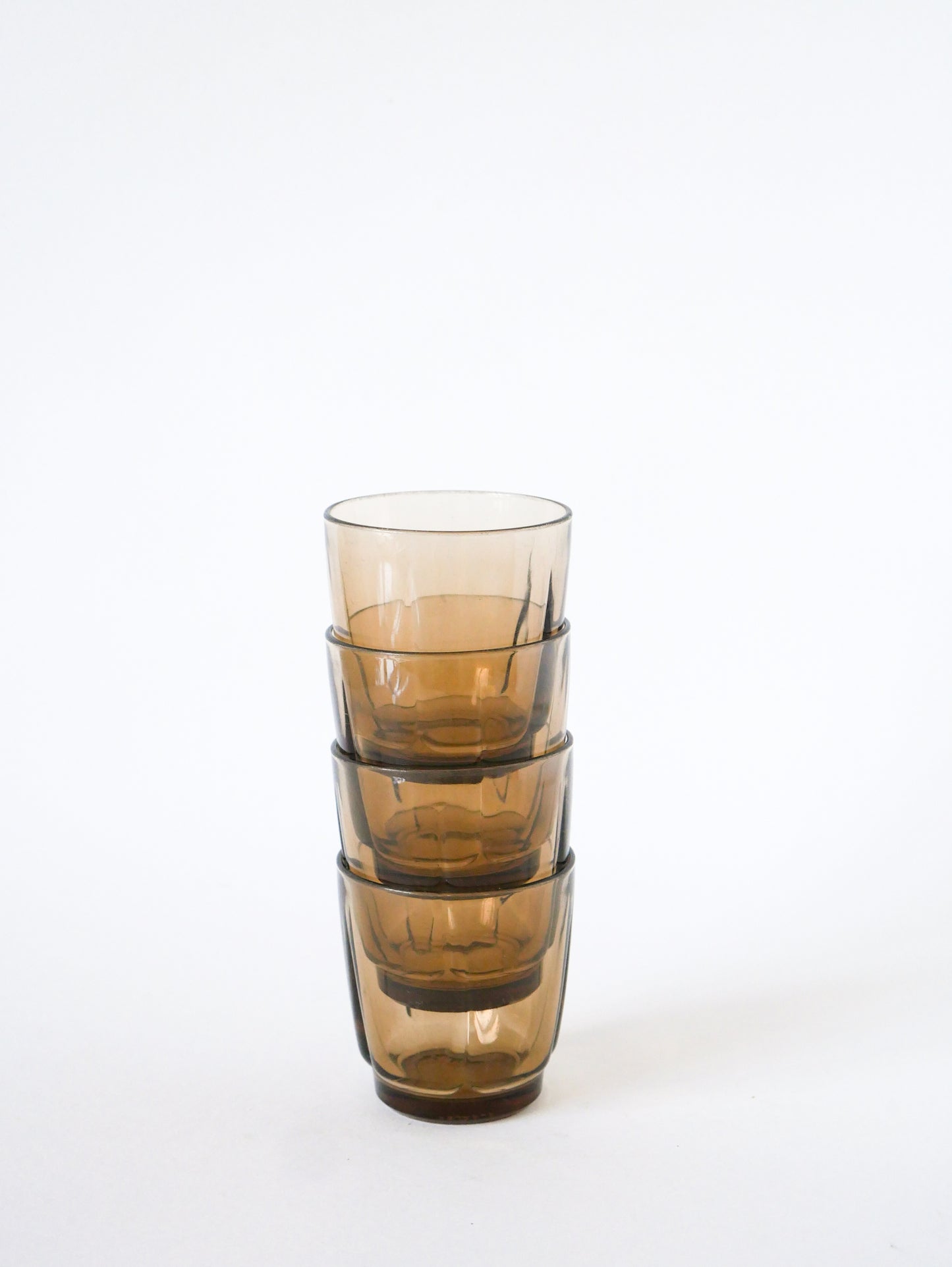 Lot de 4 verres à eau en verre fumé Duralex, 1970